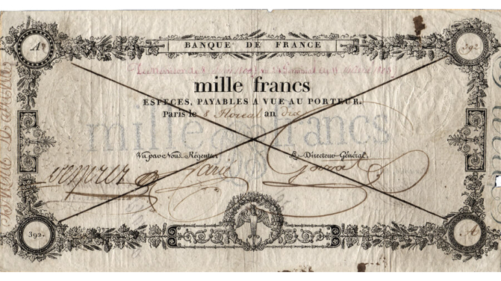 Banque de France–Premier billet_Les collections